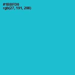 #1BBFD0 - Cerulean Color Image