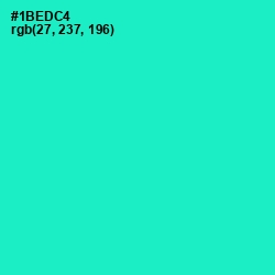 #1BEDC4 - Bright Turquoise Color Image