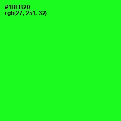 #1BFB20 - Green Color Image