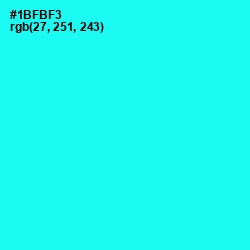 #1BFBF3 - Cyan / Aqua Color Image