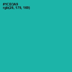 #1CB3A9 - Eastern Blue Color Image
