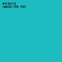 #1CBCC0 - Cerulean Color Image