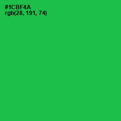 #1CBF4A - Jade Color Image