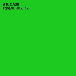 #1CCA20 - Green Color Image