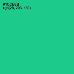 #1CCB8B - Caribbean Green Color Image