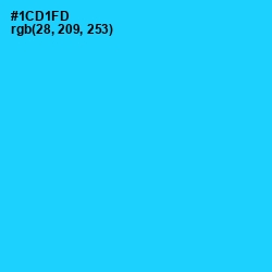 #1CD1FD - Bright Turquoise Color Image