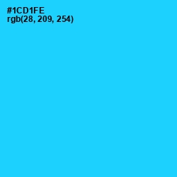 #1CD1FE - Bright Turquoise Color Image