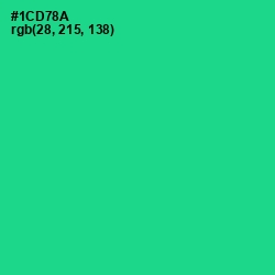 #1CD78A - Caribbean Green Color Image