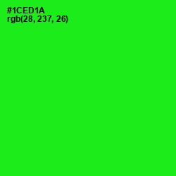 #1CED1A - Green Color Image