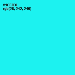 #1CF2F0 - Cyan / Aqua Color Image