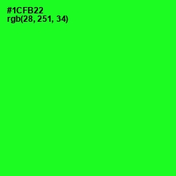 #1CFB22 - Green Color Image