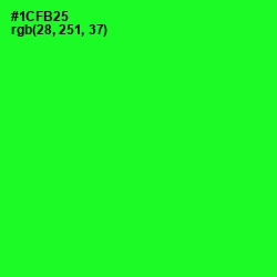 #1CFB25 - Green Color Image