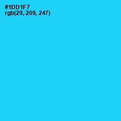 #1DD1F7 - Bright Turquoise Color Image