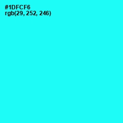 #1DFCF6 - Cyan / Aqua Color Image