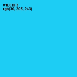 #1ECDF3 - Bright Turquoise Color Image