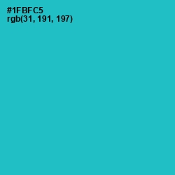 #1FBFC5 - Cerulean Color Image