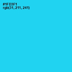 #1FD3F1 - Bright Turquoise Color Image