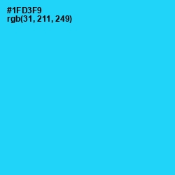 #1FD3F9 - Bright Turquoise Color Image