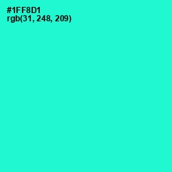 #1FF8D1 - Bright Turquoise Color Image