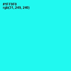 #1FF9F0 - Cyan / Aqua Color Image