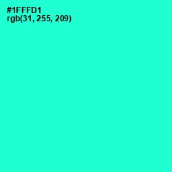 #1FFFD1 - Bright Turquoise Color Image