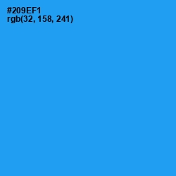 #209EF1 - Dodger Blue Color Image