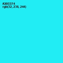 #20EEF4 - Bright Turquoise Color Image