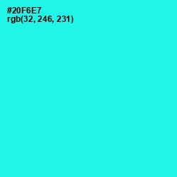 #20F6E7 - Bright Turquoise Color Image