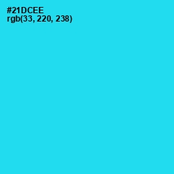 #21DCEE - Bright Turquoise Color Image