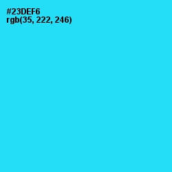 #23DEF6 - Bright Turquoise Color Image