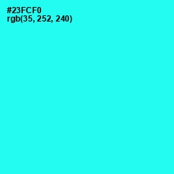 #23FCF0 - Bright Turquoise Color Image