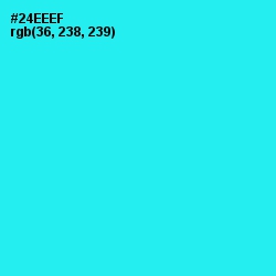 #24EEEF - Bright Turquoise Color Image