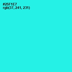 #25F1E7 - Bright Turquoise Color Image