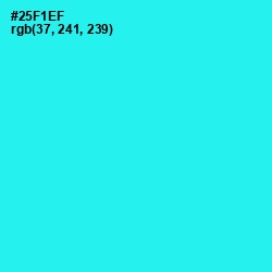 #25F1EF - Bright Turquoise Color Image