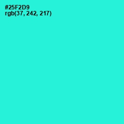 #25F2D9 - Bright Turquoise Color Image