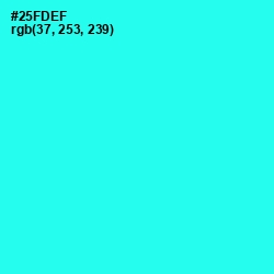 #25FDEF - Bright Turquoise Color Image
