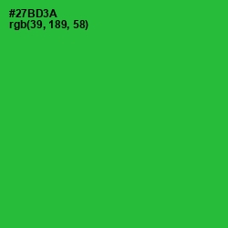 #27BD3A - Forest Green Color Image