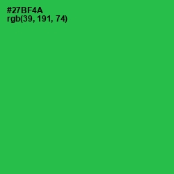 #27BF4A - Sea Green Color Image