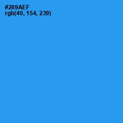 #289AEF - Dodger Blue Color Image