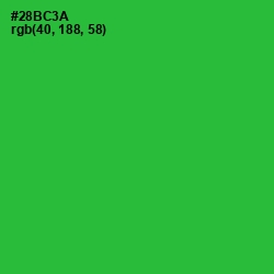 #28BC3A - Forest Green Color Image