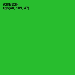 #28BD2F - Forest Green Color Image
