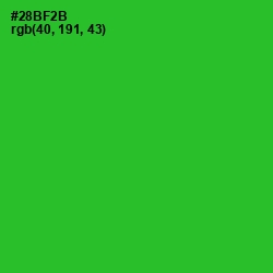 #28BF2B - Forest Green Color Image