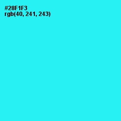 #28F1F3 - Bright Turquoise Color Image