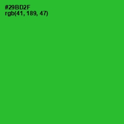 #29BD2F - Forest Green Color Image