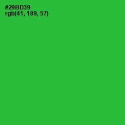 #29BD39 - Forest Green Color Image