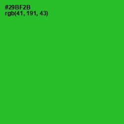 #29BF2B - Forest Green Color Image