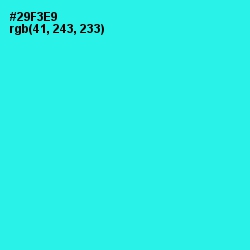 #29F3E9 - Bright Turquoise Color Image