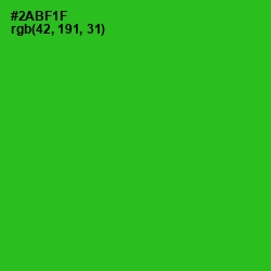 #2ABF1F - Forest Green Color Image