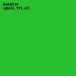 #2ABF2F - Forest Green Color Image