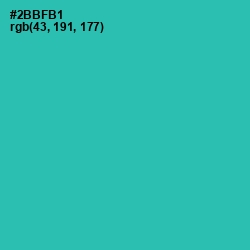 #2BBFB1 - Pelorous Color Image